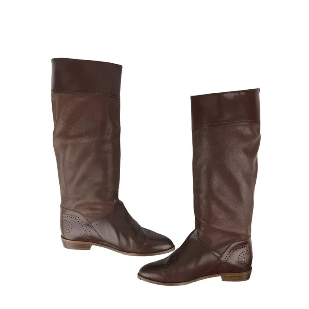 Maine Woods Womens Whip Brown Knee High Almond Toe Western Boots Size Us 7‎ - Picture 5 of 9